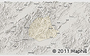 Shaded Relief 3D Map of Pujiang, semi-desaturated