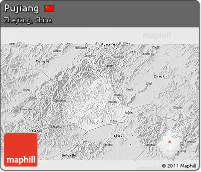 Silver Style 3D Map of Pujiang