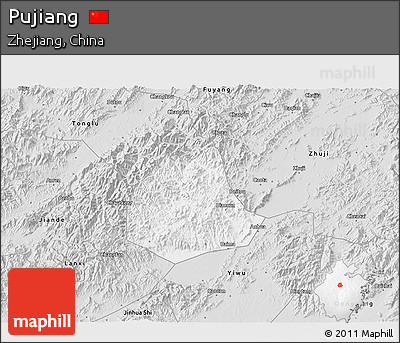 Silver Style 3D Map of Pujiang