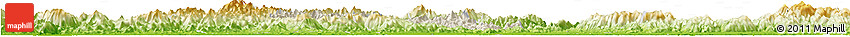 Shaded Relief Horizon Map of Pujiang, physical outside