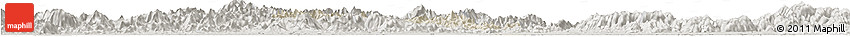 Shaded Relief Horizon Map of Pujiang, semi-desaturated