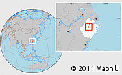 Gray Location Map of Pujiang, highlighted parent region