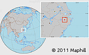 Gray Location Map of Pujiang