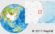Physical Location Map of Pujiang, highlighted country