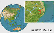 Satellite Location Map of Pujiang