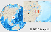 Shaded Relief Location Map of Pujiang