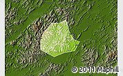 Physical Map of Pujiang, darken