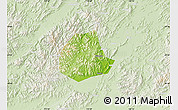 Physical Map of Pujiang, lighten