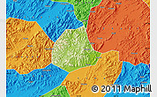 Physical Map of Pujiang, political outside