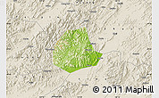 Physical Map of Pujiang, shaded relief outside
