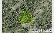 Satellite Map of Pujiang, semi-desaturated