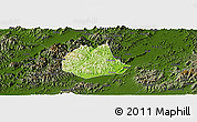 Physical Panoramic Map of Pujiang, darken