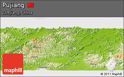 Physical Panoramic Map of Pujiang
