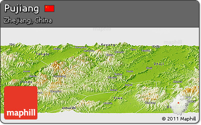 Physical Panoramic Map of Pujiang