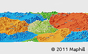 Physical Panoramic Map of Pujiang, political outside