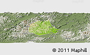 Physical Panoramic Map of Pujiang, semi-desaturated
