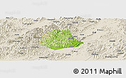 Physical Panoramic Map of Pujiang, shaded relief outside