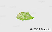 Physical Panoramic Map of Pujiang, single color outside