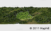 Satellite Panoramic Map of Pujiang, darken