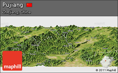 Satellite Panoramic Map of Pujiang