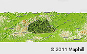 Satellite Panoramic Map of Pujiang, physical outside