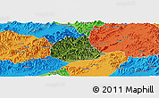 Satellite Panoramic Map of Pujiang, political outside