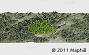 Satellite Panoramic Map of Pujiang, semi-desaturated