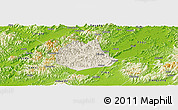 Shaded Relief Panoramic Map of Pujiang, physical outside