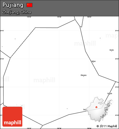 Blank Simple Map of Pujiang