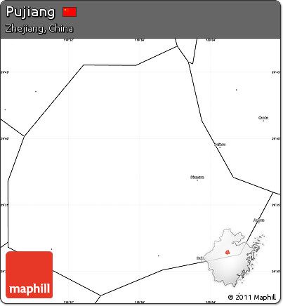 Blank Simple Map of Pujiang