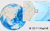 Shaded Relief Location Map of Putuo