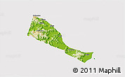 Physical 3D Map of Quhai, cropped outside