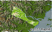 Physical 3D Map of Quhai, darken