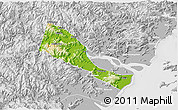 Physical 3D Map of Quhai, lighten, desaturated