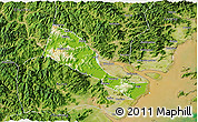 Physical 3D Map of Quhai, satellite outside