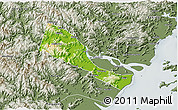 Physical 3D Map of Quhai, semi-desaturated