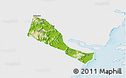 Physical 3D Map of Quhai, single color outside