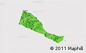Political 3D Map of Quhai, cropped outside