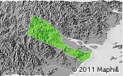 Political 3D Map of Quhai, desaturated