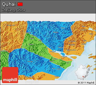 Political 3D Map of Quhai