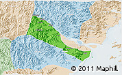 Political 3D Map of Quhai, lighten