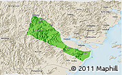 Political 3D Map of Quhai, shaded relief outside