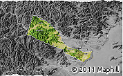 Satellite 3D Map of Quhai, desaturated