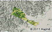 Satellite 3D Map of Quhai, lighten, semi-desaturated