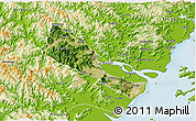 Satellite 3D Map of Quhai, physical outside