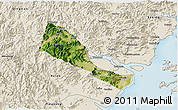 Satellite 3D Map of Quhai, shaded relief outside