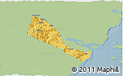 Savanna Style 3D Map of Quhai, single color outside