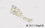 Shaded Relief 3D Map of Quhai, cropped outside