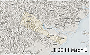Shaded Relief 3D Map of Quhai, semi-desaturated