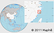 Gray Location Map of Quhai, highlighted country